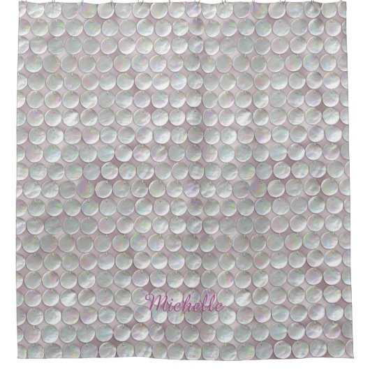 Rosa PerlmuttPaillette-Badezimmer Duschvorhang (Vorderseite)