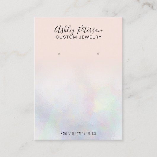 Rosa Perlschmuck Ohrring Visitenkarte (Vorderseite)