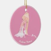 Rosa Personalisiert Ballet Tänzerin Keramik Orname Ornament (Rechts)