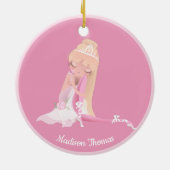 Rosa Personalisiert Ballet Tänzerin Keramik Orname Ornament (Hinten)