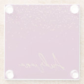 Rosa Personalisiert Goldname Glitzer Sparkle Dots Glasuntersetzer (Rückseite)