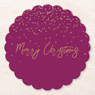 Rosa Personalisiert Goldname Glitzer Sparkle Dots Untersetzer