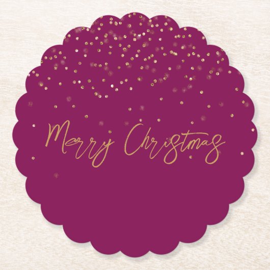 Rosa Personalisiert Goldname Glitzer Sparkle Dots Untersetzer (Vorderseite)