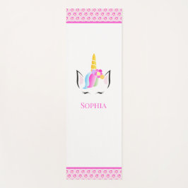 Rosa Personalisiert Magical Unicorn Illustration Yogamatte