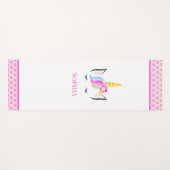 Rosa Personalisiert Magical Unicorn Illustration Yogamatte (Vorderseite (Horizontal))