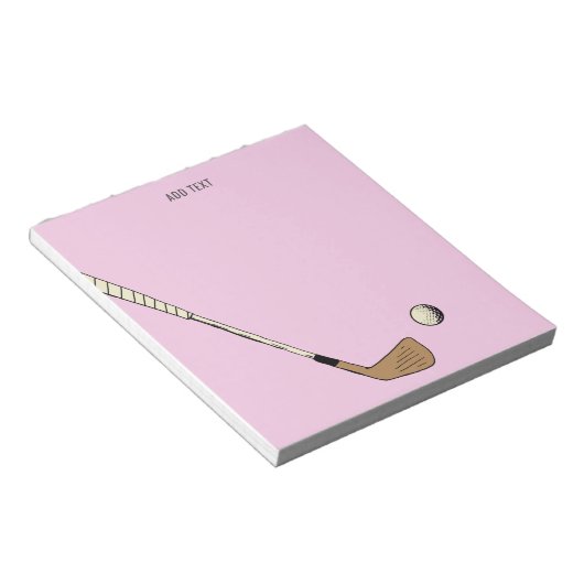 Rosa Personalisiert Moderner Vintager Golf Notizblock (angewinkelt)