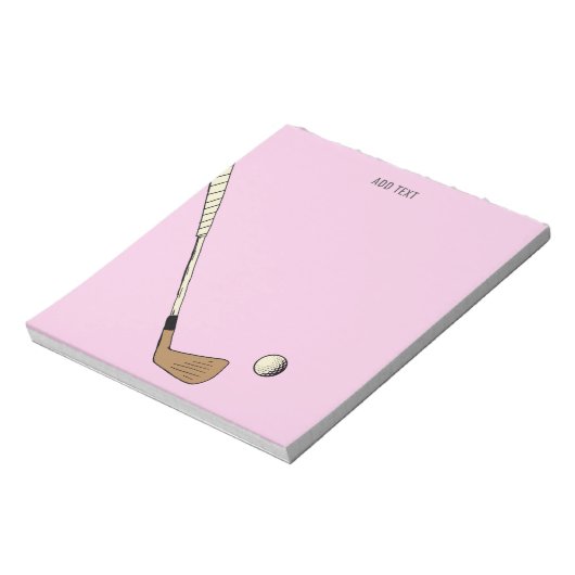 Rosa Personalisiert Moderner Vintager Golf Notizblock (Rotiert)