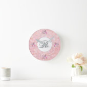 Rosa, personalisiert runde wanduhr (Zuhause)