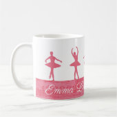 Rosa Personalisierte Ballerina Kaffeetasse (Links)