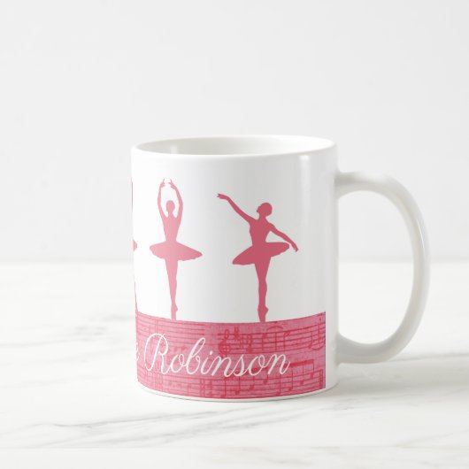 Rosa Personalisierte Ballerina Kaffeetasse (Rechts)