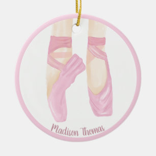 Rosa Personalisierte Ballettschuhe Keramik Ornament