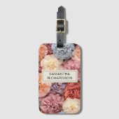 Rosa personalisierte Blume Gepäckanhänger (Vorderseite Vertikal)