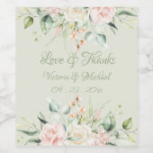 Rosa Personalisierte Blütenpracht Weinetikett (Einzelnes Label)