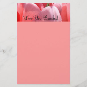 Rosa personalisierte Briefpapier Tulpe-Liebe Sie!
