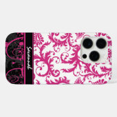 Rosa Personalisierte Damaske Case-Mate iPhone Hülle (Rückseite (Horizontal))