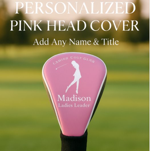 Rosa Personalisierte Damen Name Golf Headcover