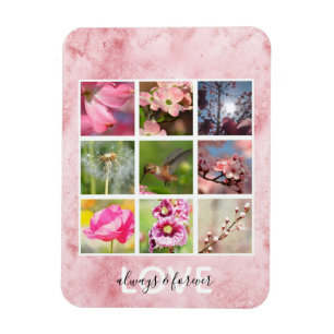 Rosa personalisierte Fotos Liebe Magnet