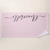 Rosa Personalisierte Girls Name Strandtuch (Vorderseite)
