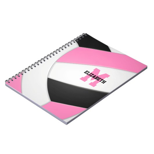 Rosa personalisierte Gürtelvolleyball Notizblock (Linke Seite)