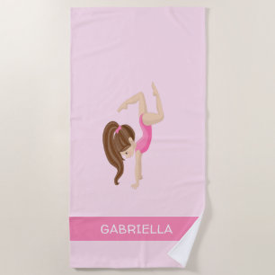 Rosa personalisierte Gymnastik Strandtuch