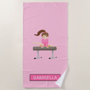 Rosa personalisierte Gymnastik Strandtuch