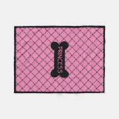 Rosa personalisierte Hündchen-Decke Fleecedecke (Vorderseite (Horizontal))