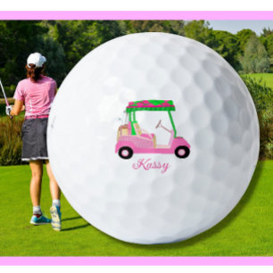 Rosa personalisierte maßgeschneiderte Golfwagen-Sc Golfball