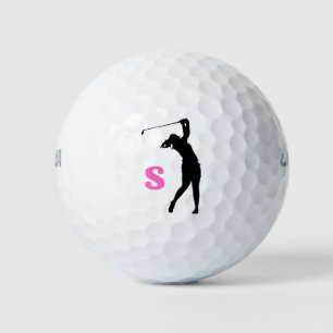 Rosa Personalisierte Monogramm-Golfbälle Golfball