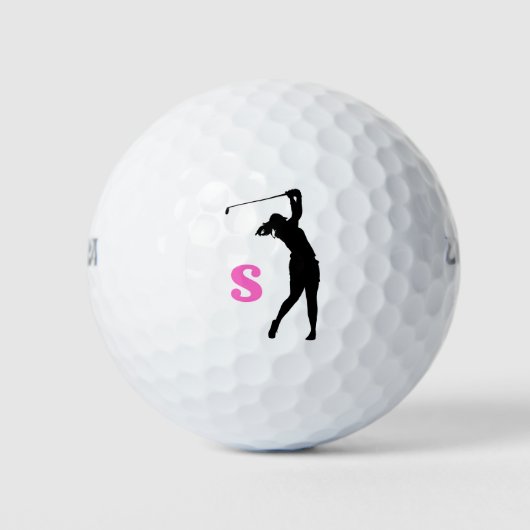 Rosa Personalisierte Monogramm-Golfbälle Golfball (Vorderseite)