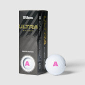 Rosa Personalisierte Monogramm-Golfbälle Golfball (Verpackungen)