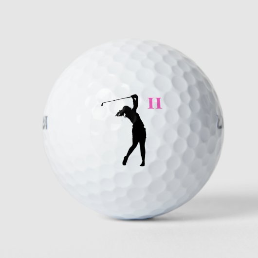 Rosa Personalisierte Monogramm-Golfbälle Golfball (Vorderseite)