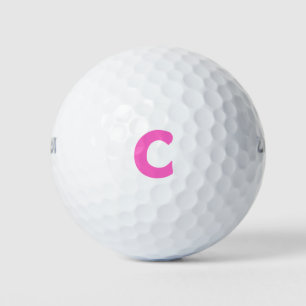Rosa Personalisierte Monogramm-Golfbälle Golfball