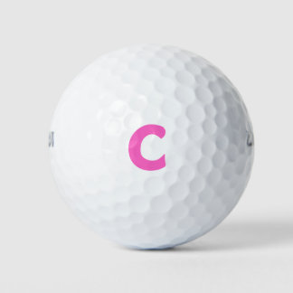 Rosa Personalisierte Monogramm-Golfbälle Golfball