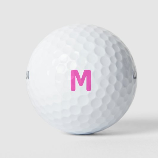 Rosa Personalisierte Monogramm-Golfbälle Golfball (Vorderseite)