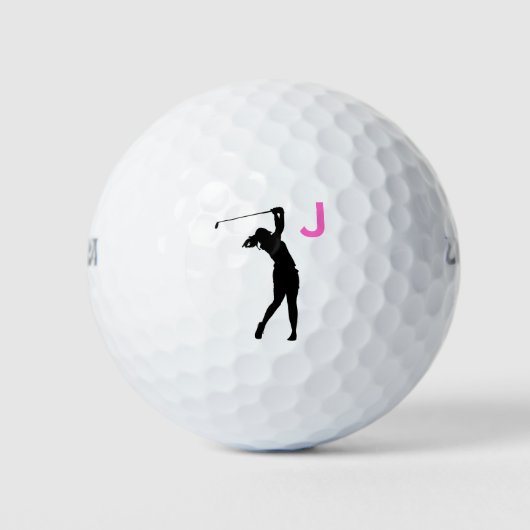 Rosa Personalisierte Monogramm-Golfbälle Golfball (Vorderseite)