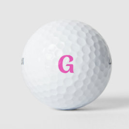 Rosa Personalisierte Monogramm-Golfbälle Golfball