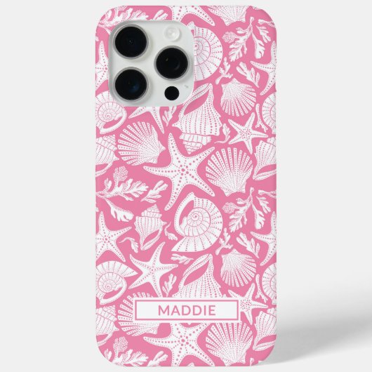 Rosa personalisierte Muscheln Case-Mate iPhone Hülle (Rückseite)