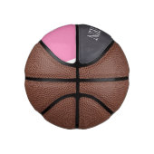 Rosa Personalisierte Namensnummer Chalkboard-Ätzun Mini Basketball (Rechts)