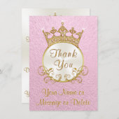Rosa Personalisierte Prinzessin danke Ihnen Karten (Vorne/Hinten)