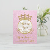 Rosa Personalisierte Prinzessin danke Ihnen Karten (Stehend Vorderseite)