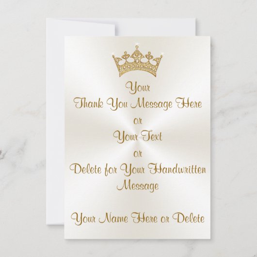 Rosa Personalisierte Prinzessin danke Ihnen Karten (Rückseite)