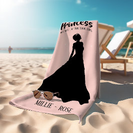 Rosa Personalisierte Prinzessin | Wenn die Schuhe  Badehandtuch