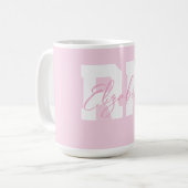 Rosa Personalisierte RN Kaffeetasse (Vorderseite Links)