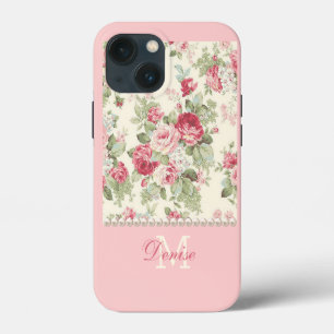 Rosa personalisierte rosa und rote Vintage-Rosen  iPhone 13 Mini Hülle