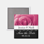 Rosa Personalisierte Save the Date Hochzeit Magnet (Vorderseite/Rückseite)