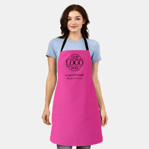 Rosa personalisierte Schürze mit Logo, maßgeschnei