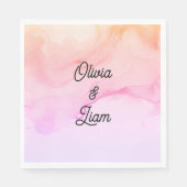 Rosa personalisierte Servietten (Vorderseite)