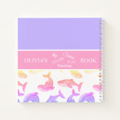 Rosa Personalisierte Wale Notizblock (Rückseite)
