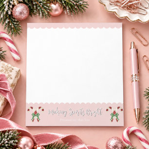 Rosa personalisierte Weihnachtsmann-Zuckerhut-Fest Notizblock