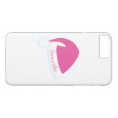 Rosa Personalisierte Weihnachtsmannmütze iPhone 7 Case-Mate iPhone Hülle (Rückseite (Horizontal))
